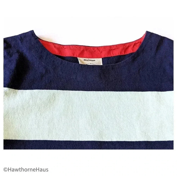 ALLIHOP Knit Colorblock Mod Shift Dress Size S 3/4 Sleeve Knit Anthropologie - Picture 3 of 9